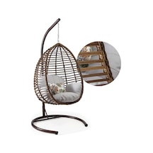 Capri Swing Gümbet Tekli Rattan Bahçe Salıncağı Balkon Salıncağı 001