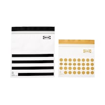 IKEA Istad Kilitlenebilir Buzdolabı Poşeti - Sarı / Siyah - 60 Adet - 1 L ve 0.4 L