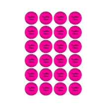 Koyu Pembe 4x4 Cm Yapraklı Teşekkür Ederiz-yuvarlak Yapışkanlı Ürün Ambalaj,paket Etiketi-pp-96 Adet