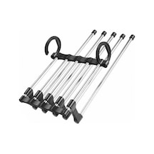 Ranyeek Ev İçi Çekirdekli Çok Katlı Pantolon Rakımı - Paslanmaz Çelik, Kaymazsız, Uzatılabilir, Siyah 5 Kat Siyah