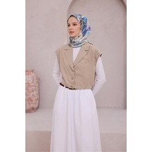 Belli % 100 Twill İpek Eşarp 4220d 56 Azur