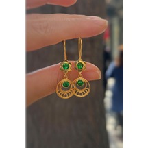 Gümüş Yeşil Taşlı Telkari Küpe İs5562e3 Diğer