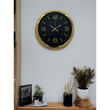 Gold Modern Rakamlı 40 Cm Metal Duvar Saati Çok Renkli