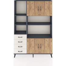 Arges Dolap 8 Raflı 4 Çekmeceli 4 Kapaklı 132x30x195 Antrasit... Antrasit