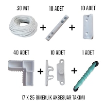 17x25 Sineklik Aksesuar Takımı Büyük Paket Kolay Montaj, Daya