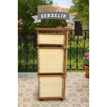Ahşap Sebzelik Geleneksel Tasarım Kare 2 X 7 Lt + 3 Lt Kapasiteli Akça Desenli Diğer