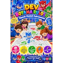 Pijamalı Kahramanlar Gece Ekibi Dev Boyama Kağıdı Boyama Rulosu Büyük Boy 5 Metre - 812100817