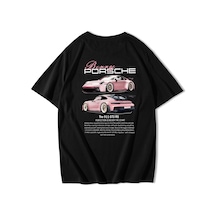 Brz Collection Unisex Oversize Berry Porsche T-shirt Siyah