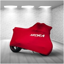 Arora Ar 200 Gy Cross Kırmızı Kumaş Motosiklet Brandası Logo Baskılı Penye Kumaş Motosiklet Branda