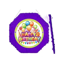 Pinyata Happy Birthday 42 Cm Sopalı Mor Diğer