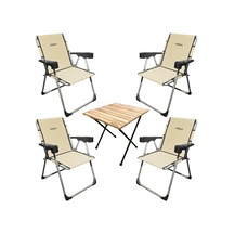 Kampçılık Argeus Rock 4'lü Bardaklı Katlanabilir Sandalye Ve Masa Seti - Sahra A-12