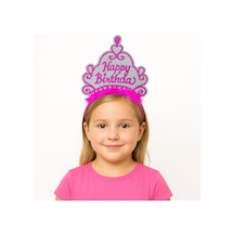 Mey İthalat Pembe Happy Birthday Prenses Tacı Doğum Günü Taç Aksesuarı Çocuk