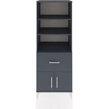 Hyperion Dolap 3 Raflı Tek Çekmeceli 2 Kapaklı 60x44x163 Antrasit-antrasit Antrasit