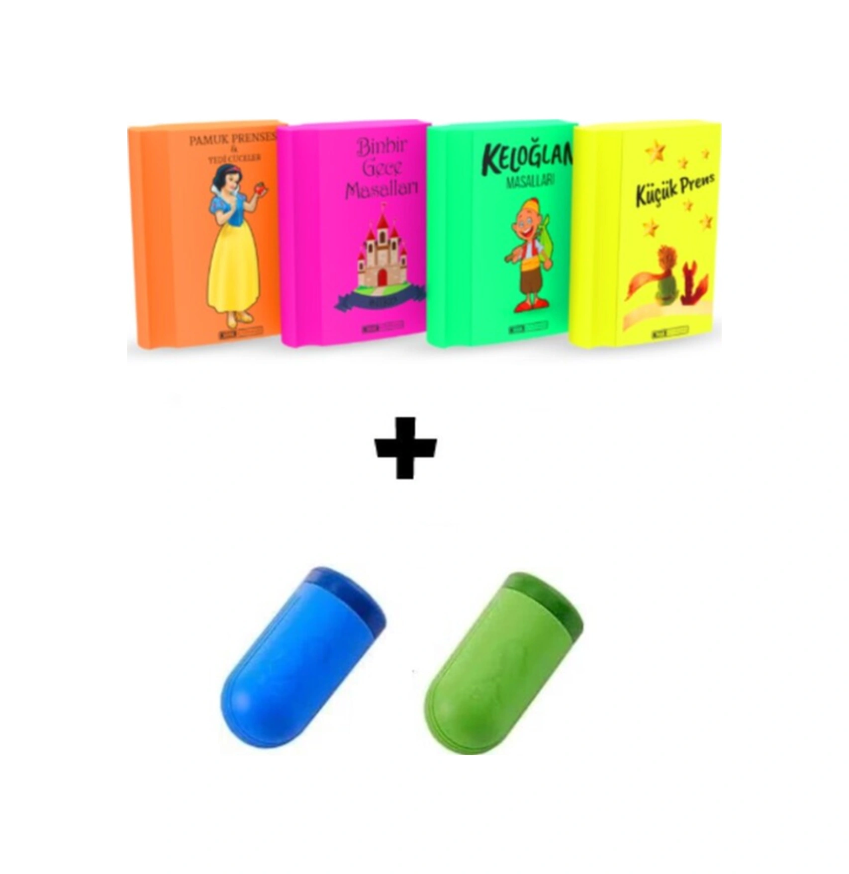 Art.21 Silka 4 Adet Neon Kitap Silgi Ve 2 Adet Prime 2 Kalemtraş Seti Erkek Öğrenci