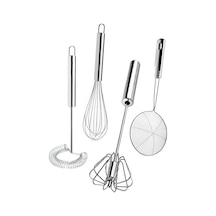 4'lü Set Otomatik Basmalı Çırpıcı, Yağ Kevgiri, Tel Çırpıcı, Yumurta Çırpıcı Sos Karıştırıcı Mikser Diğer