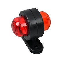 Mini Takoz Lamba 24V Universal IP65 Su Geçirmez 3 + 3 Ledli 5,5 X 4,8 Cm Çift Renk Kırmızı-Turuncu TH-301