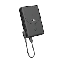 Bix Pb117 10000mah Pd20w Hızlı Şarj Type-c Çıkışlı Kablosuz Magsafe Telefon Standlı Mini Powerbank Siyah