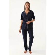 Pierre Cardin 7715 Kadın Kısa Kollu Gömlek Pijama Takımı-lacivert Lacivert