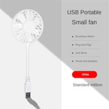 Beyaz Küçük Usb Fan Sessiz Ofis Masası Küçük Fan Yaz Taşınabilir Soğutucu Fan Usb Şarj Edilebilir