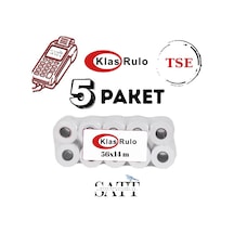 Klas Rulo Yazar Kasa&pos Rulosu 56mmx14metre 5 Paket 50 Adet