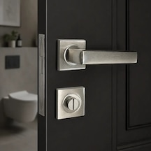 Sese Jale Modeli Rozetli Wc Kapı Kolu Inox Renk 200-213r-02-53