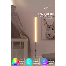 Köşe Led Abajur Aplik Gece Lambası Yatak Üstü Çok Özellikli 16 Renkli 4 Animasyonlu Açık Sarı