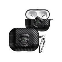 Airpods Pro 3.nesil Ile Uyumlu Karbon Fiber Hybrid Polymer Technology Kafa Tası Tasarımlı Premium Kulaklık Kılıfı Siyah-siyah