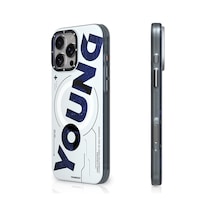 İphone Uyumlu 16 Pro Max Kılıf Magsafe Şarj Özellikli Airbagli Çift Katmanlı Youngkit Future Serisi Mavi