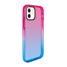 Apple Uyumlu iPhone 12 Uyumlu Hptk Renkli Punto Kılıf-pembe-mavi Pembe-Mavi -