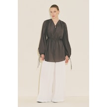 Manuka Bağlama Detaylı Tunik Kahverengi Ss26tnk00003-122 Kahverengi
