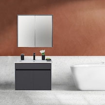 Sözcan Mobilya Dicle Tk. Asma Alt + Üst + Lavabo Antrasit 80 CM