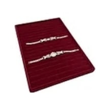 Yerli Üretim Madrid Model Süet Kumaş Bordo Renk 34/24 Cm Kademeli Çekmece Içi Bileklik-kolye Tablası Çok Renkli
