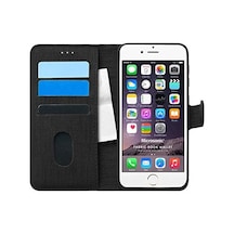 Apple İphone 6s İçin Kılıf Fabric Book Wallet Siyah İphone 6s İle Uyumlu Kılıf - Siyah