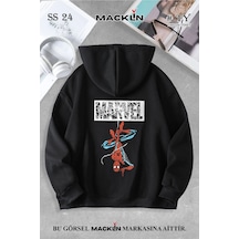 Macklin Unisex Kadın Erkek Marvel Spiderman Ön Arka Baskılı Özel Tasarım Baskılı Kapşonlu Sweatshirt Siyah Mck1338 Siyah