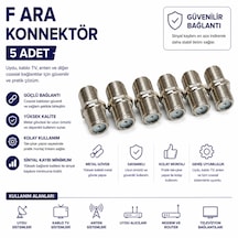 F Ara Konnektör 5 Adet Dişi Dişi Uydu Anten Kablo Tv Koaksiyel Kablo Birleştirme Aparatı