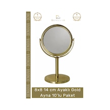 Ayna Nişan Nikah Hediyelik Dekoratif Masa Üstü Organizasyon Ayaklı Gold Ayna 10'lu Paket Çok Renkli