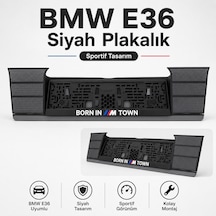 Bmw E36 Siyah Plakalık Born In M Town M Logolu Arka Plaka Altlığı Çerçevesi