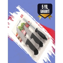 3'lü Masatlı Kurban Bıçak Seti Siyah