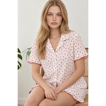 Kadın Şortu Rahat Ekru Pijama Takımı 4747