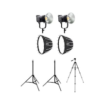 Cobac 200 Stüdyo Işığı 2 + 3 Mt Işık Ayağı 2 + Sl70 Softbox 2 + 307 Tripod Işık Seti