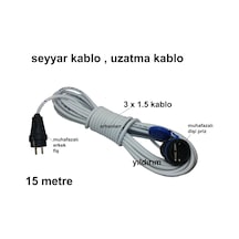 Seyyar Kablo Uzatma Kablo Ara Kablo 15 Metre Uzun Kablo