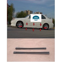 Hyundai Accent Milenyum Marşpiyel Takımı Sağ Sol Boyasız Ham Siyah Fiberclass
