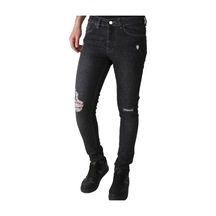 Erkek Denim Pantolon Lzr Işlmli Trend Siyah