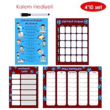 Çocuklar İçin Planlayıcı Set-bordo Mavi Alışkanlık Ve Sorumluluk