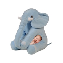 Uyku Arkadaşım Peluş Fil - Büyük Yumuşacık 75 Cm -sevgiliye Hediye Mavi