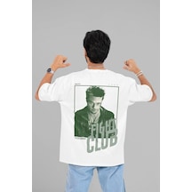 Fight Club Tyler Durden Baskılı Unisex Oversize Film Karakteri Ti Beyaz
