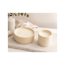 Dekoratif Mum Seti 2'li Büyük 2 Fitilli & Mini Tek Fitilli %100 Doğal Soya Wax Hediyelik Mum Sarı - 902670067 Sarı - 902670067 Sarı