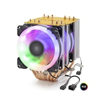 NODAR ND2606 CPU İşlemci Kule Tipi Soğutucu RGB Çift Fanlı Bakır 6 Borulu