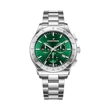 Jacques Philippe Jpqgc7013x6 Swiss Made Quartz Çelik Gri Yeşil Kadran Safir Cam 41 Mm Erkek Kol Saati Gri