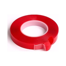 Çift Taraflı Bant 15mm X 5 Mt. Kırmızı Şeffaf